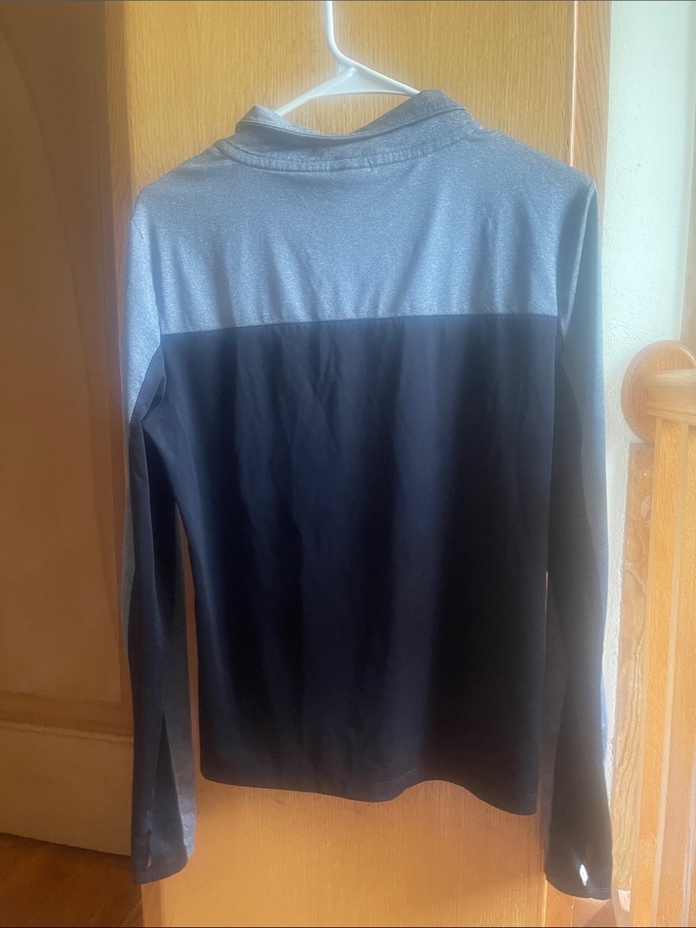 PINK Victoria's Secret Black and Silver Long Sleeve Quarter-Zip Pullover - Picture 3 of 3